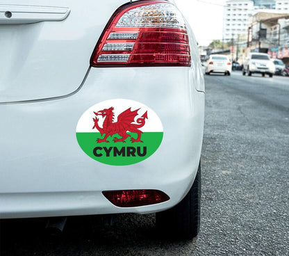 2 X Cymru Car Stickers Wales Flag Oval Self-adhesive Vinyl Car, Van, Lorry
