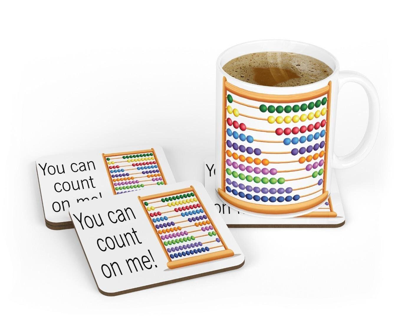 You Can Count On Me Mug & Coaster Accountant Birthday Christmas Coffee Gift Set