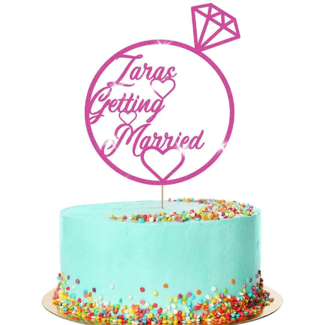 Customized Glitter Bridal Shower Cake Topper For Wedding Party Decoration