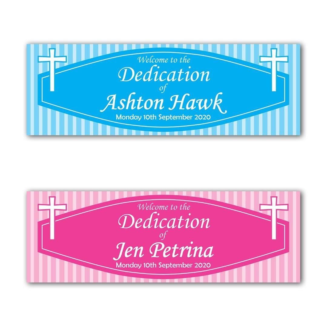 2 Personalised Welcome To The Dedication Celebration Banners Decoration Posters