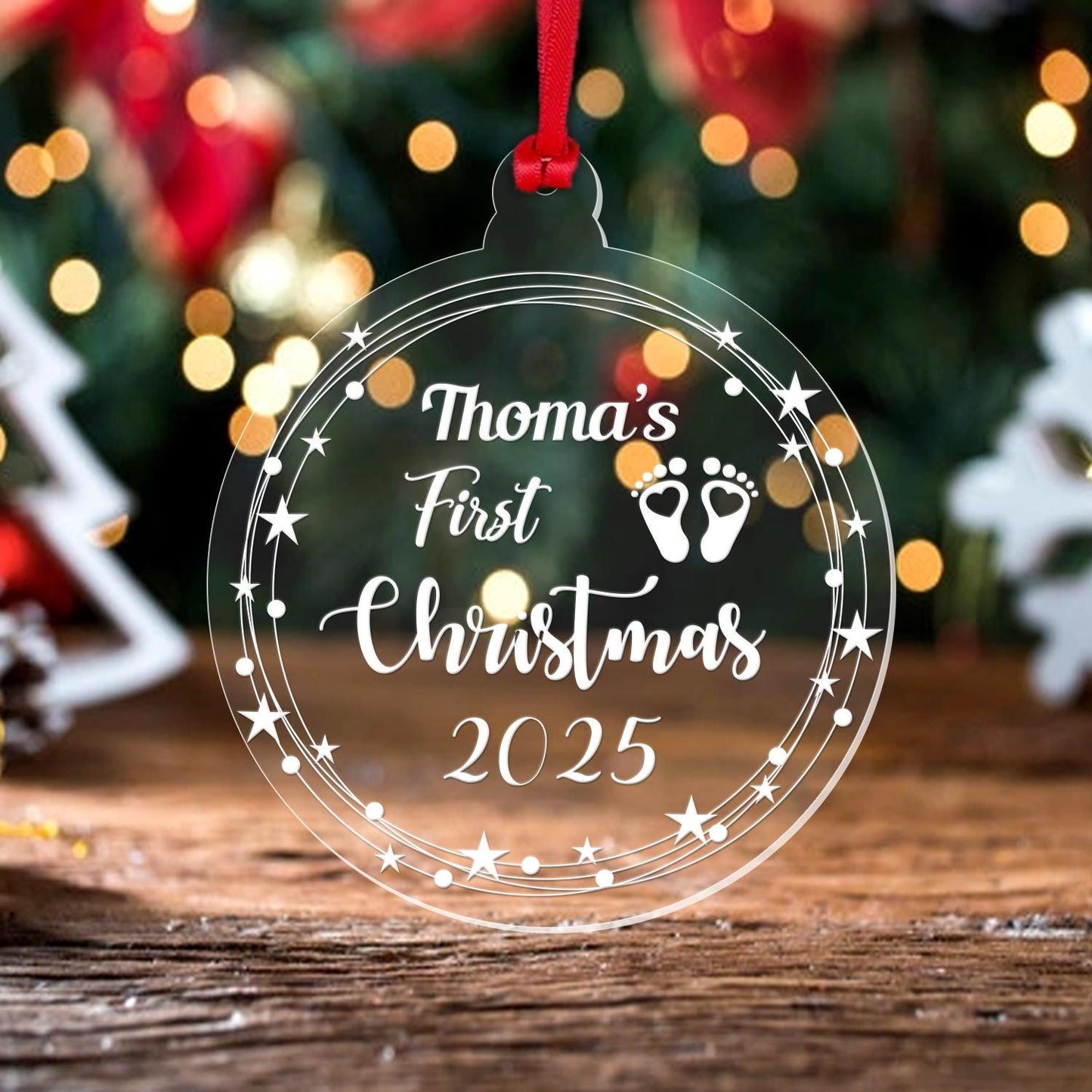 Personalised First Christmas Bauble Daughter Son Any Name Year Christmas Tree Decor