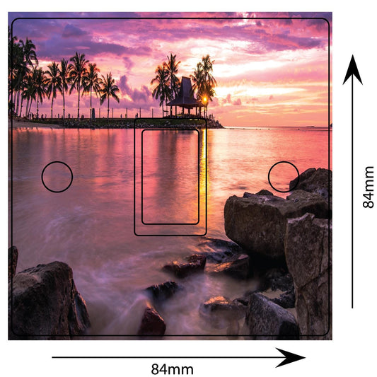 Tropical Beach At Sunset Light Switch Sticker Cover Vinyl Skin Wall Decal