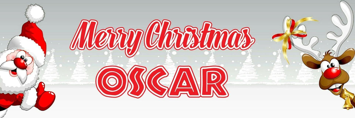 2 Personalised Merry Christmas Santa Design 2 Xmas Celebration Banners Posters