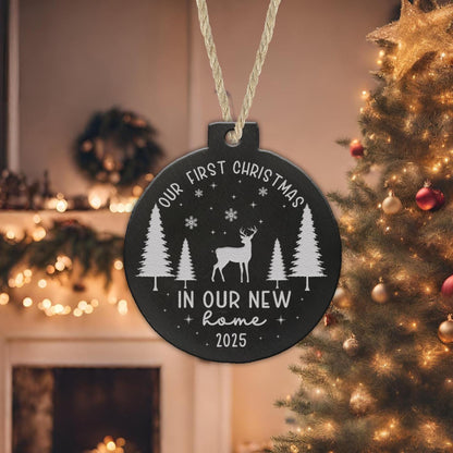 Personalised First Christmas New Home Bauble: Couple Keepsake Ornament