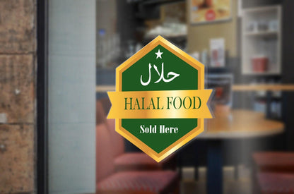 Halal Food Sold Here Window Sticker Restaurant Van Display Pos Window Halalfoodsticker