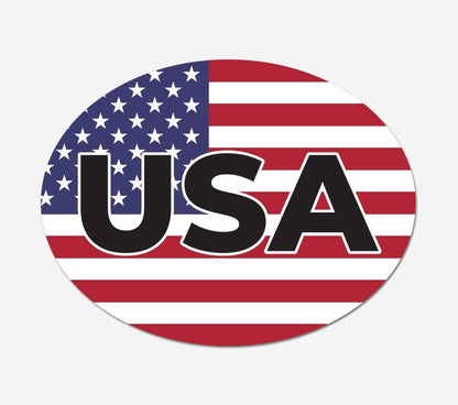 2 X Usa Car Stickers United State Flag Oval Self-adhesive Vinyl Car, Van, Lorry