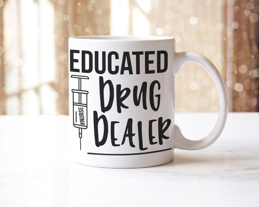 Educated Drug Dealers Mug & Coaster Set Funny Doctor Nurse Birthday Coffee Gift