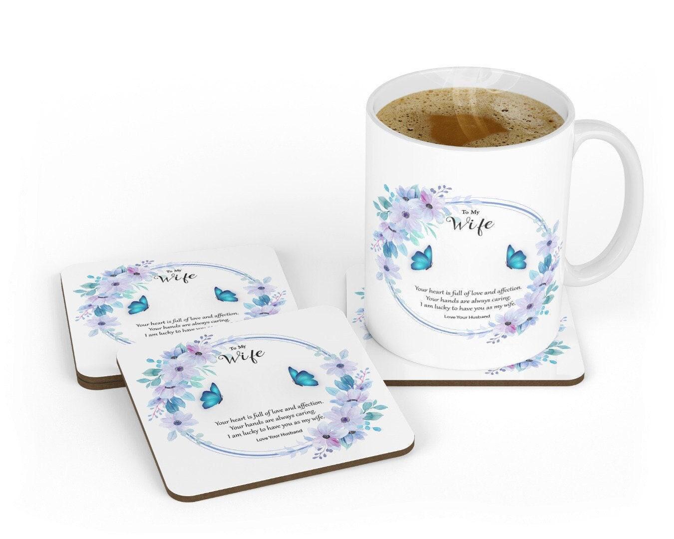 To My Wife Coffee Mug & Coaster Set: Love Gift From Husband