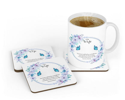 To My Wife Coffee Mug & Coaster Set: Love Gift From Husband