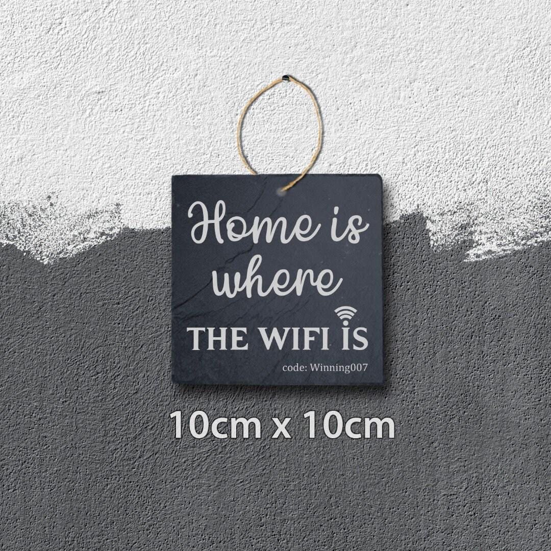 Family Wifi Code Home Guest Personalised Hanging Slate Sign House Warming Gift