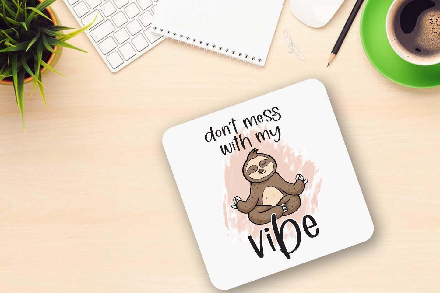 Funny Sloth Coffee Mug and Coaster Gift Set