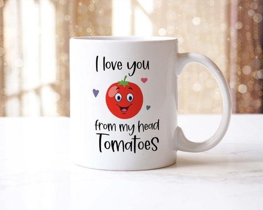 I Love You From My Head Tomatoes Mug And Coaster Gift Set Cute Coffee Cup Gifts