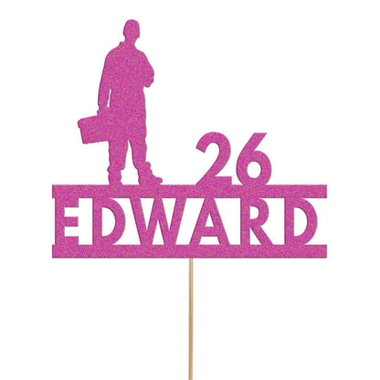 Personalised Builder Plumber Birthday Cake Topper Electrician Cake Decoration Any Name Age