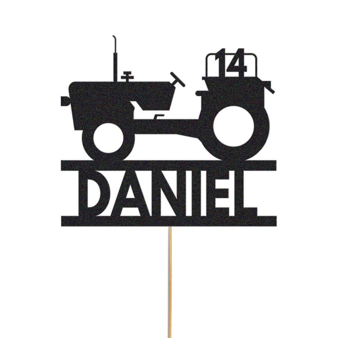 Custom Tractor Birthday Cake Topper Personalised Farm Farming Cake Decoration Any Name & Age