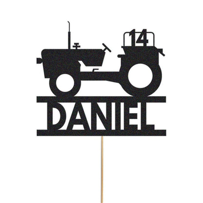 Custom Tractor Birthday Cake Topper Personalised Farm Farming Cake Decoration Any Name & Age