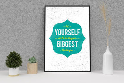 Set Yourself Up To Tackle Inspirational Positive Quote Picture Poster Print