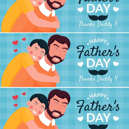 2x Happy Fathers Day Banners Thankyou Dad Party Decoration Posters