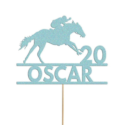 Personalised Horse Racing Jockey Topper Birthday Cake Decoration Any Name & Age