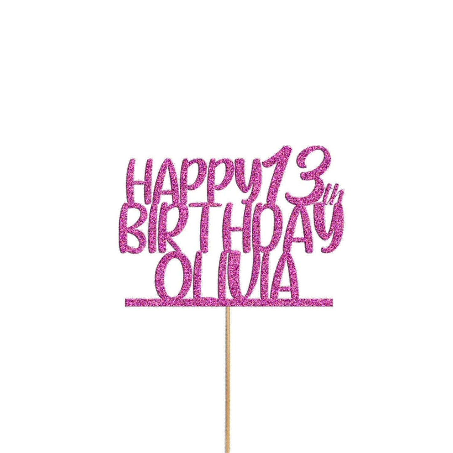 Personalised Glitter Birthday Cake Topper: Custom Name & Age