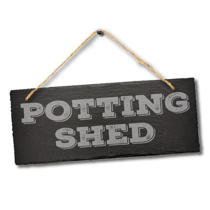 Potting Shed Engraved Hanging Slate Sign Outdoor Plaque Porch Home Garden Gift