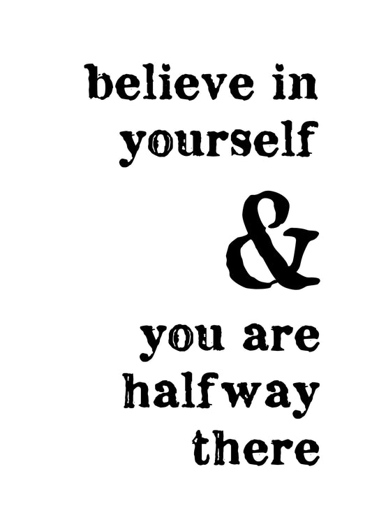 Believe In Yourself Wall Posters Inspirational Motivational Quote Prints Decor