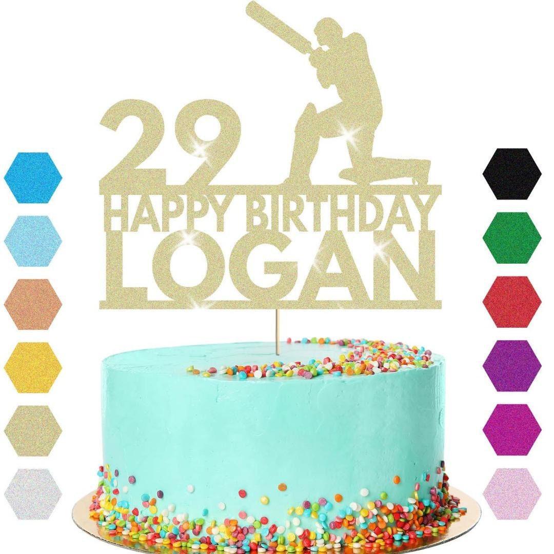 Cricket Cake Topper Personalised Batsman Birthday Cake Decoration Any Name Age