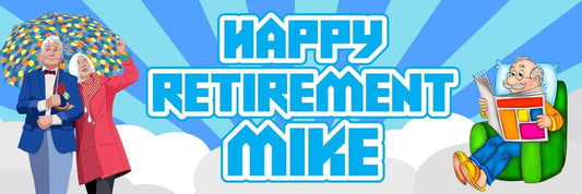 Personalised Retirement Party Banners: Custom Celebration Decorations (Set of 2)