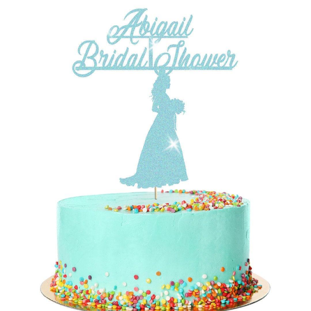 Glitter Cake Topper - Bridal Shower - Personalised Decor For Wedding Celebration