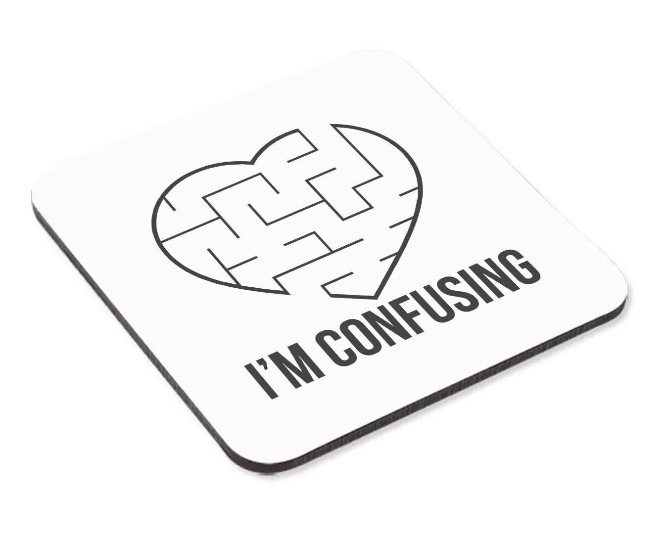 I'm Confusing Mug & Coaster Set: Heart Puzzle Valentine's Gift