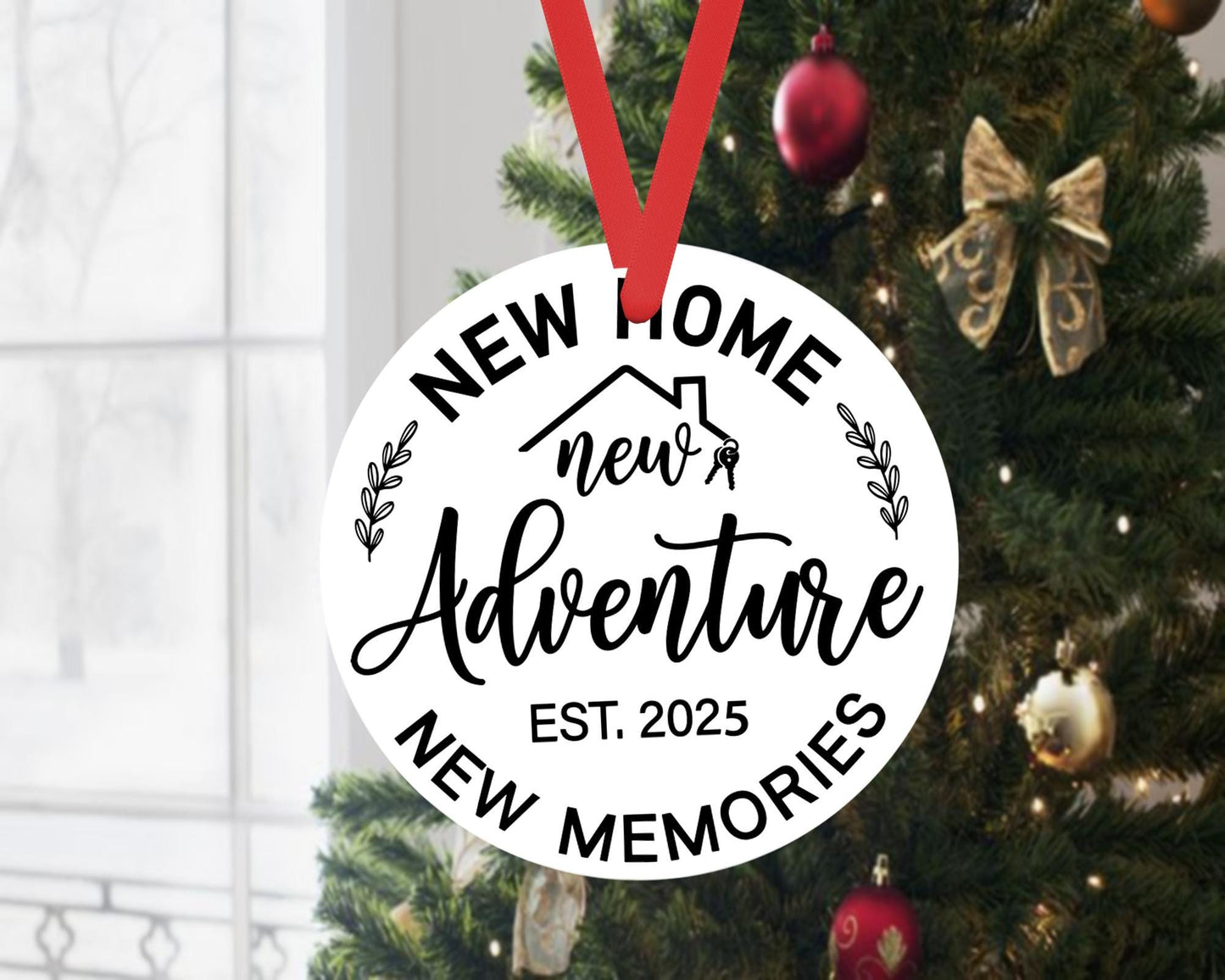 New Adventure Christmas Bauble Home Memories Xmas Ceramic Ornament Hanging Gift