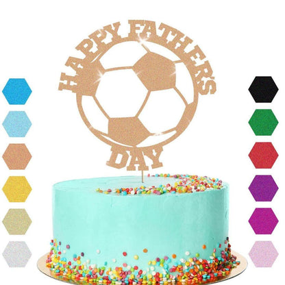 Happy Fathers Day Football Cake Topper Dad Daddy Party Glitter Cake Decoration