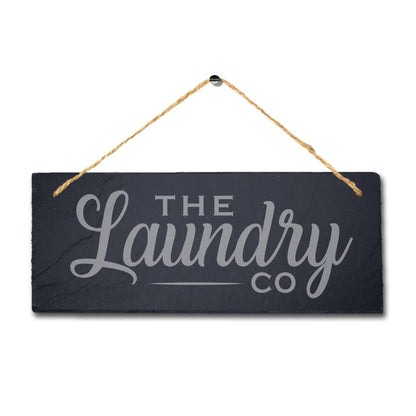 Laundry Laser Engraved Hanging Slate Washing Hub Kitchen Home Rustic Plaque Sign