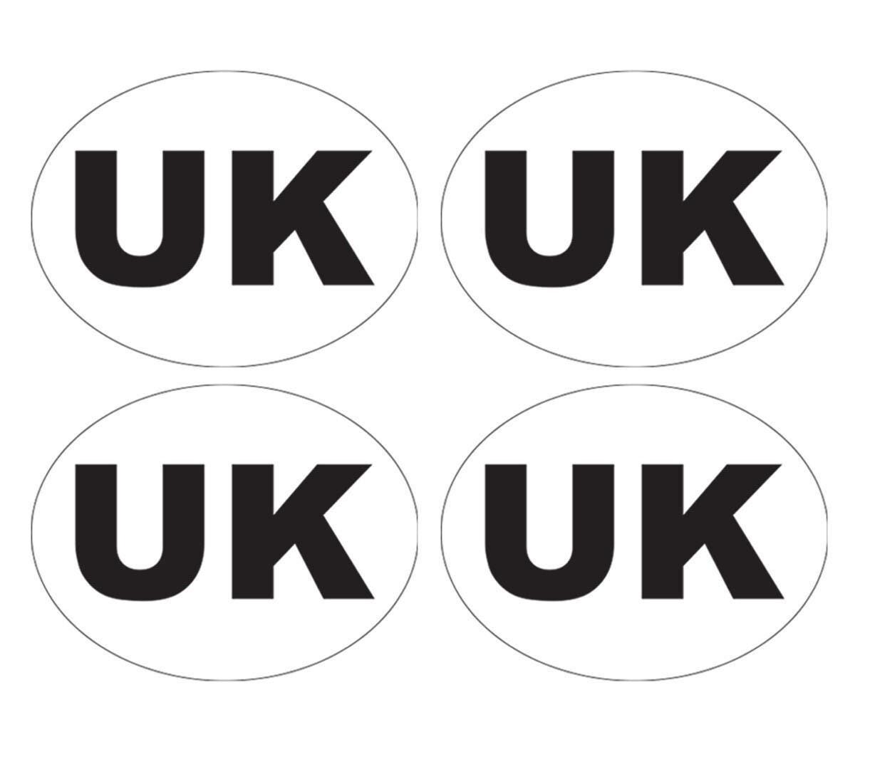 UK Oval Car Sticker: Self Adhesive Vinyl - Set of 2 (18x13cm)