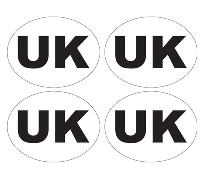 UK Oval Car Sticker: Self Adhesive Vinyl - Set of 2 (18x13cm)