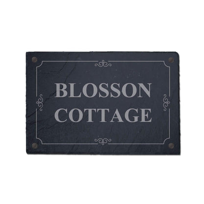Personalised Slate House Sign Door Number Home Plaque Laser Engraved Stone