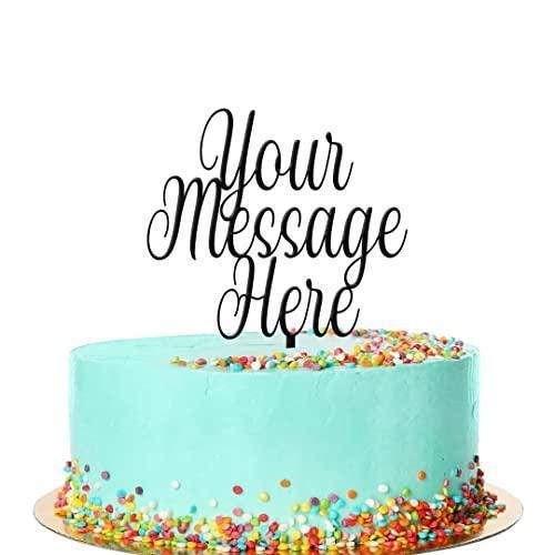 Personalised Cake Topper Any Custom Text Birthday Wedding Acrylic Decoration