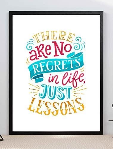 No Regrets In Life Motivational Inspirational Love Positive Quote Poster Wall