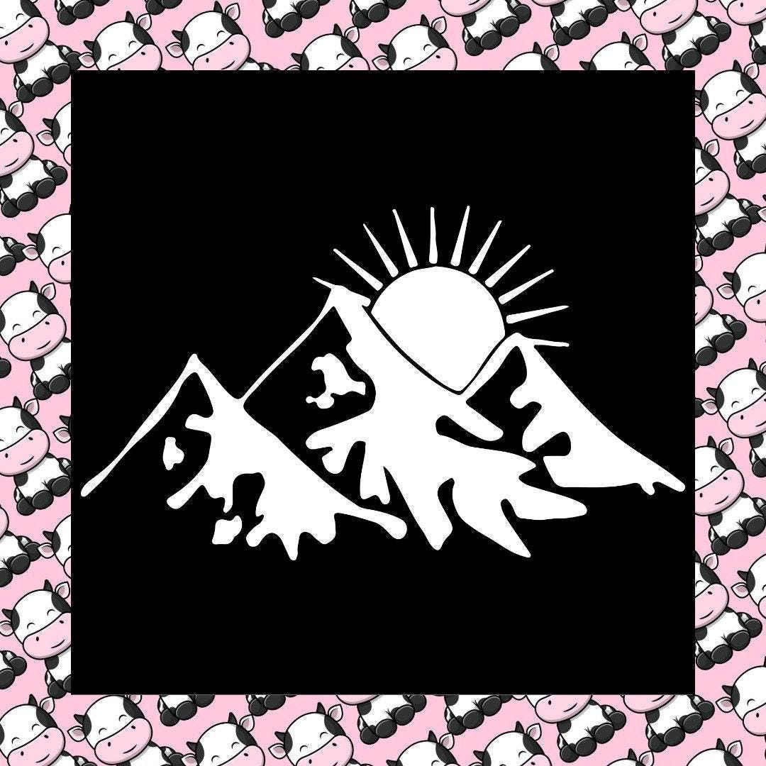 Sun Behind Mountains Hiking Window Sticker Artistic Fun Vinyl Decal