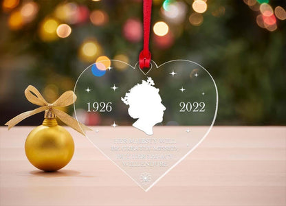 Hrh Queen Elizabeth Acrylic Memory Bauble Christmas Tree Decoration Keepsake