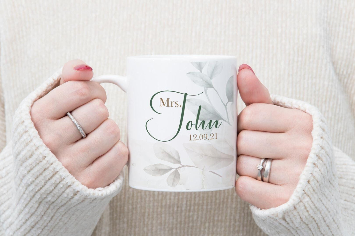 Personalised Couple Mr. And Mrs. Mug Set  Gift For Wedding Custom Name Date Coffeemugforcouples