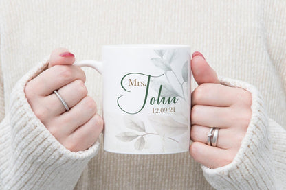 Personalised Couple Mr. And Mrs. Mug Set  Gift For Wedding Custom Name Date Coffeemugforcouples