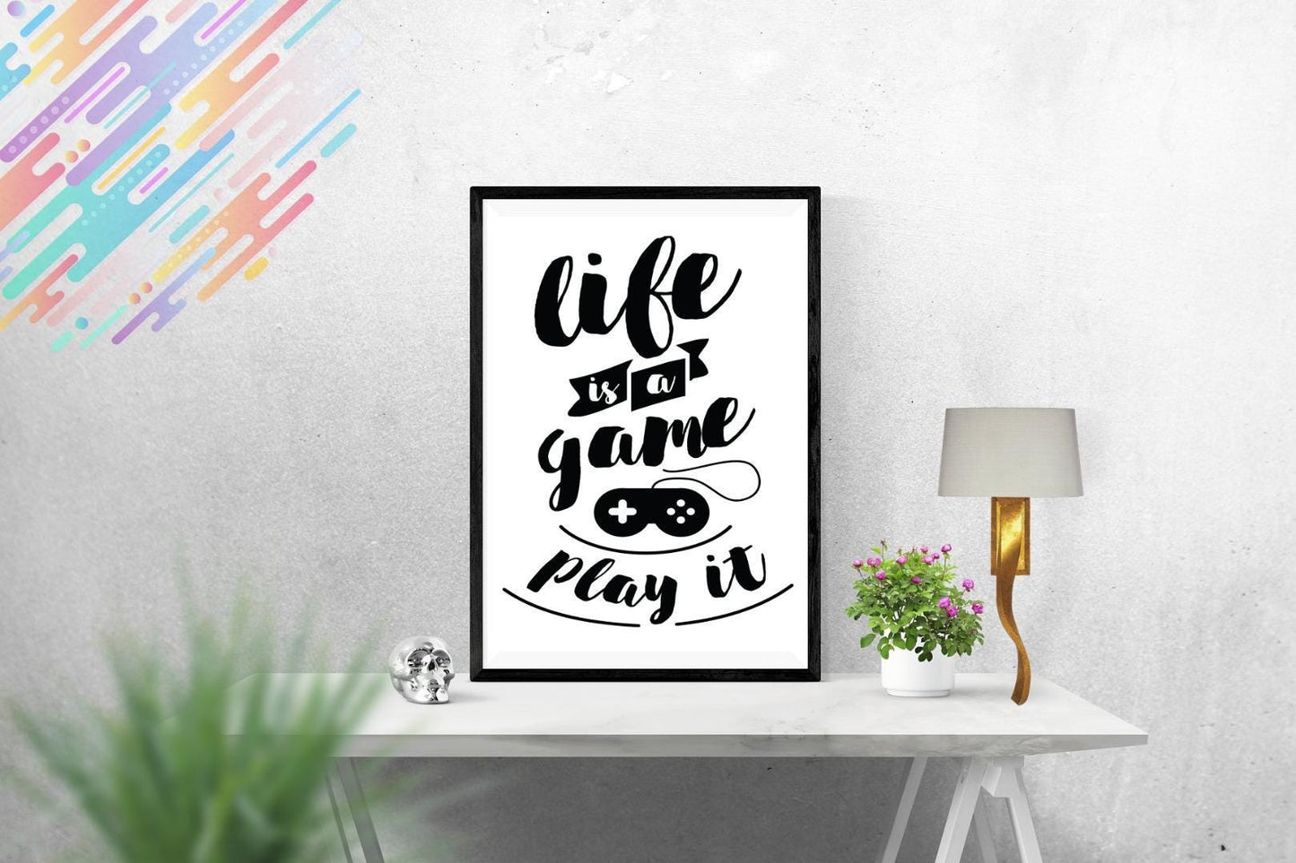Life Is A Game Play It Inspirational Positive Thoughts Quote Poster Print Wall