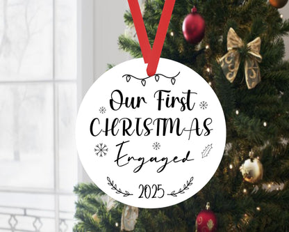 Our First Christmas As Engaged Bauble 1st Xmas Ceramic Ornament Keepsake Gift