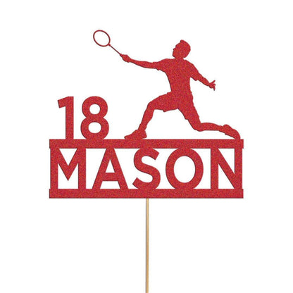 Personalised Badmintion Cake Topper Badminton Cake Decoration Any Name & Age