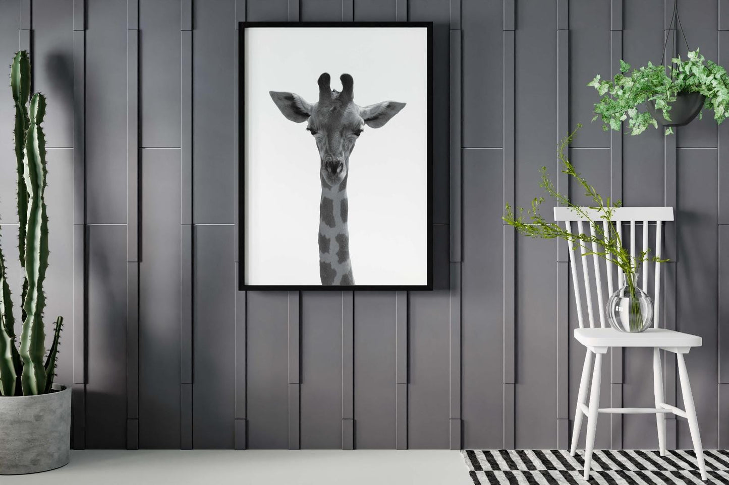 Giraffe Safari Kids Bedroom Forest Animal Wall Art Nursery Decor Print Poster