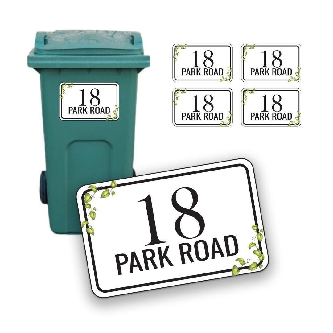 Personalised Wheelie Bin Sticker Custom Name Number Street Bin Waterproofvinylsticker