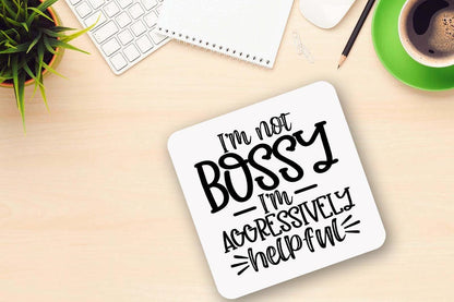 Funny 'I'm Not Bossy' Mug and Coaster Set: Office Gift