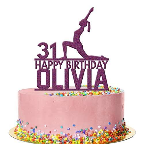 Personalised Acrylic Yoga Ballerina Girls Birthday Cake Topper Decoration Gift