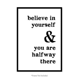 Believe In Yourself Wall Posters Inspirational Motivational Quote Prints Decor
