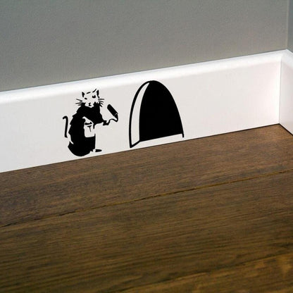 Banksy Rat Hole Wall Art Sticker Vinyl Decal Mouse Home Skirting Board Removable
